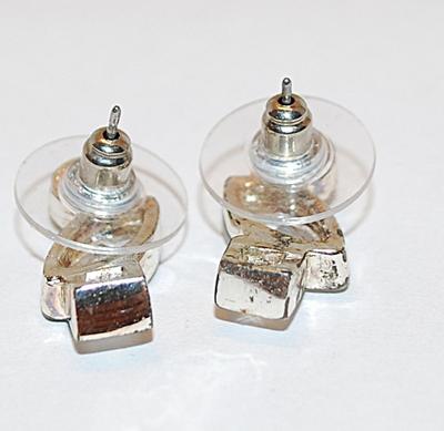 Unique Single Stones Circle, Square & Marquise CUTS EARRINGS Set with a Stud Post Clasp