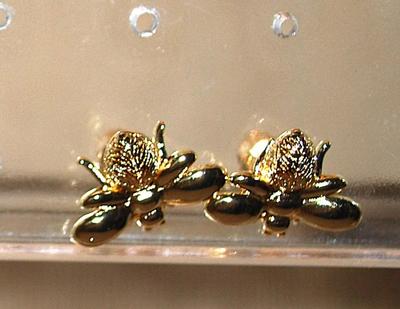 Small All Gold Colored Earrings Set (¼") with a Stud Style Clasp