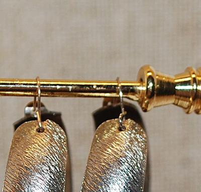 VINTAGE 1950's or 1960's Brushed Light Gold Color "Tin" Earrings (1¼" Circ.) with a Wire Hook Clasp