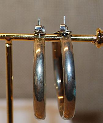 VINTAGE 1950-1960's Swag Brass Colored Earrings (1¼" Diam.) with a Stud Clasp