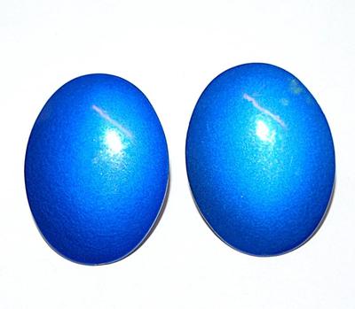Blue Metal Oblong EARRINGS with Stud Clasp