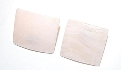 Pink Swirls Square Acrylic EARRINGS (1" x 1") Set with Stud Post Clasp