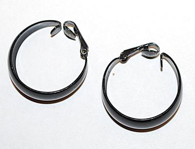 All BLACK Metal EARRINGS Set with Spring Snap Clasp