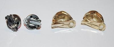 Collection of 2 Pairs EARRINGS with Pink/Lavender Color Accents on Snap-On Clasps