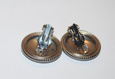 Vintage Style "Silver Circles" EARRINGS with Snap-On Clasps