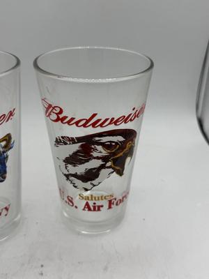 Budweiser military branches glasses