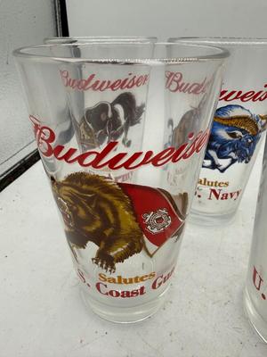 Budweiser military branches glasses