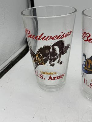 Budweiser military branches glasses