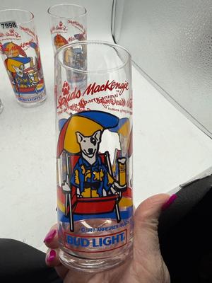 Bud Light Spuds McKenzie glasses