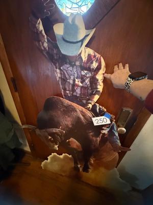 Bull rider cardboard cutout/heavy