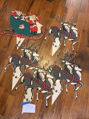 1965 Union plastics Santa & Sleigh