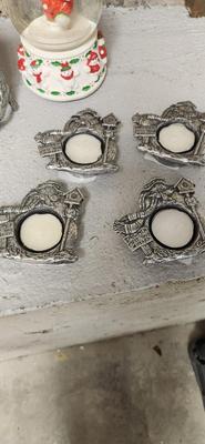 Christmas Pewter, Santabear Snowglobe and a neat basket