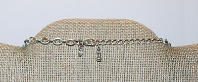 Vintage Large Oval LOOPS NECKLACE with Moveable Connectors & Silver Tone Necklace Chain and Lobster Clasp 17" L