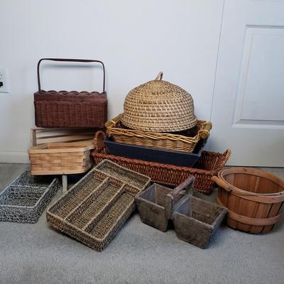 LOT 16F: Assorted Baskets for Storage, Entertaining & Organization
