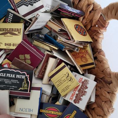 LOT 42F: Vintage Matchbook Collection in Basket