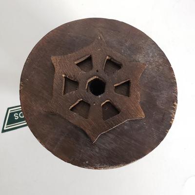 LOT 43F: Longaberger Basket, Bobbin Spool Lamp, Decorative Driftwood by Pottery Barn & More