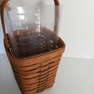 LOT 43F: Longaberger Basket, Bobbin Spool Lamp, Decorative Driftwood by Pottery Barn & More