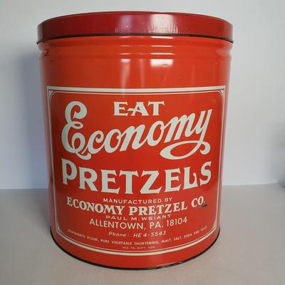 LOT 44F: Large Economy Pretzels Tin Filled with Corks