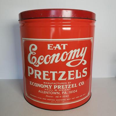 LOT 44F: Large Economy Pretzels Tin Filled with Corks