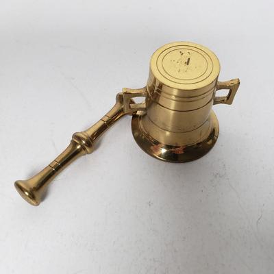 LOT 48F: Collection of Brass & Copper-Mortar & Pestle, Trinket Dishes, Candlesticks & More