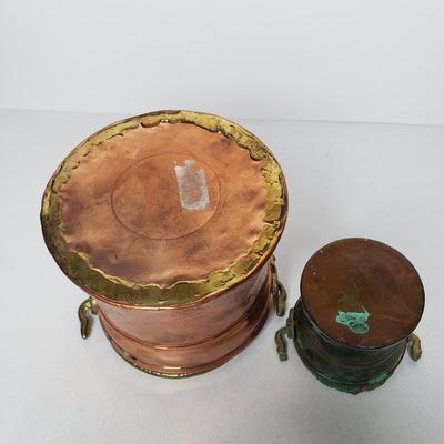 LOT 48F: Collection of Brass & Copper-Mortar & Pestle, Trinket Dishes, Candlesticks & More