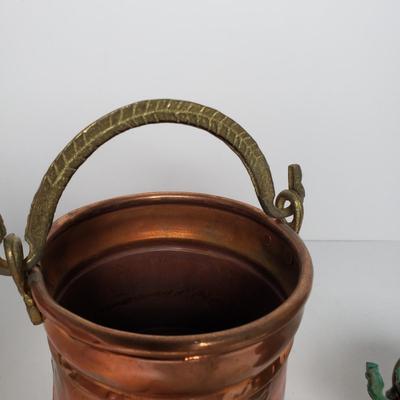 LOT 48F: Collection of Brass & Copper-Mortar & Pestle, Trinket Dishes, Candlesticks & More