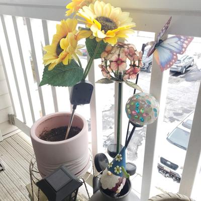 LOT 53P: Plant Stands, Pots, Lanterns, Metal Milk Jug & More