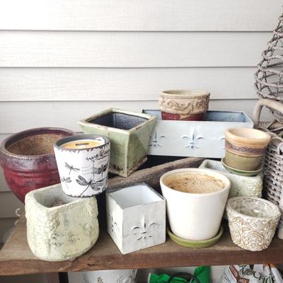 LOT 55P: Huge Assortment of Planters, Tools, Lanterns & Garden Necessities