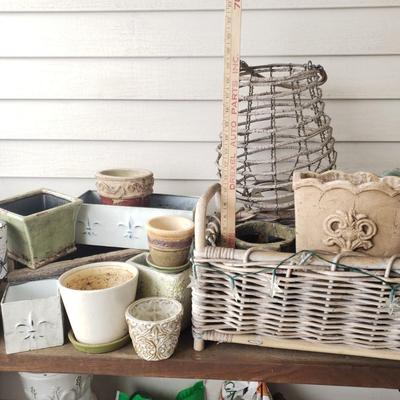 LOT 55P: Huge Assortment of Planters, Tools, Lanterns & Garden Necessities