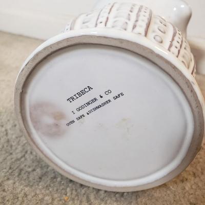 LOT 56F: Decorative Ceramics Pitchers & Floor Vase with Lighted Branch Florals