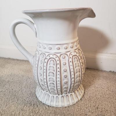 LOT 56F: Decorative Ceramics Pitchers & Floor Vase with Lighted Branch Florals