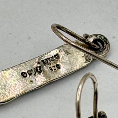 LOT 72J: Sterling Pierced Earrings: Pair marked Israel & NWT Seed & Sage made in Mexico (11.31g)