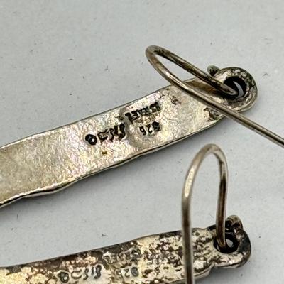 LOT 72J: Sterling Pierced Earrings: Pair marked Israel & NWT Seed & Sage made in Mexico (11.31g)