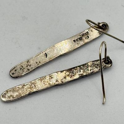 LOT 72J: Sterling Pierced Earrings: Pair marked Israel & NWT Seed & Sage made in Mexico (11.31g)