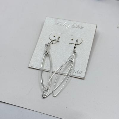 LOT 75J: Sterling Jewelry: 29" Chain & Three Pairs of NWT Earrings(12.1g without pendant)