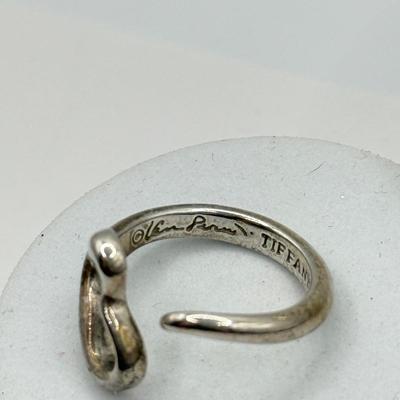 LOT 76J: Signed Sterling Tiffany & Co Heart Ring with another 925 Artisan Ring (12.34g)