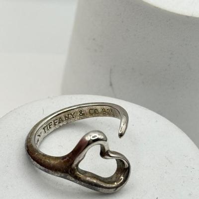 LOT 76J: Signed Sterling Tiffany & Co Heart Ring with another 925 Artisan Ring (12.34g)