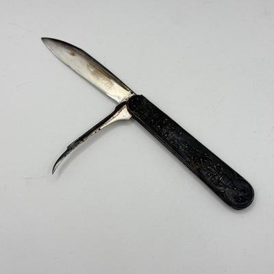 LOT 78J: Vintage Sterling Silver Pocket Knife w/ 2 Blades (24.37g)