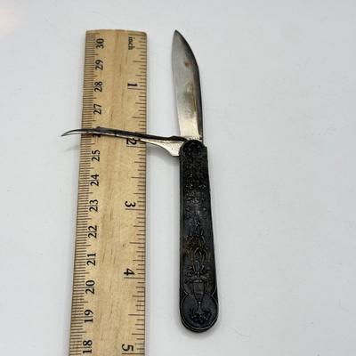 LOT 78J: Vintage Sterling Silver Pocket Knife w/ 2 Blades (24.37g)