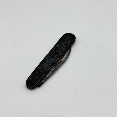 LOT 78J: Vintage Sterling Silver Pocket Knife w/ 2 Blades (24.37g)