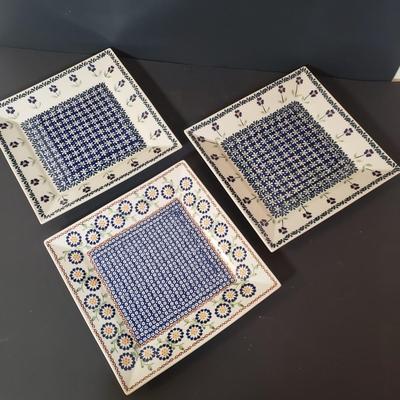 LOT 82K: Matching Polish Pottery Shaker, Pitcher & Plate Set