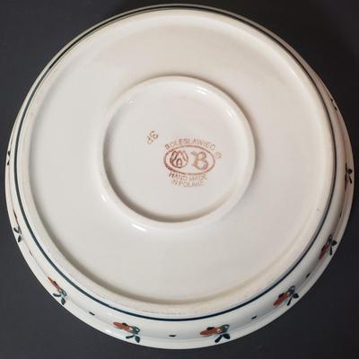 LOT 83K: Polish Pottery Country Meadow Bowl, Country Apple Pie Plate & Mugs