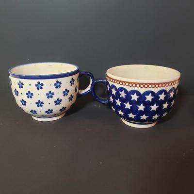 LOT 83K: Polish Pottery Country Meadow Bowl, Country Apple Pie Plate & Mugs