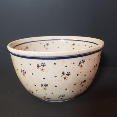 LOT 83K: Polish Pottery Country Meadow Bowl, Country Apple Pie Plate & Mugs