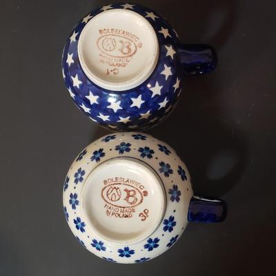 LOT 83K: Polish Pottery Country Meadow Bowl, Country Apple Pie Plate & Mugs