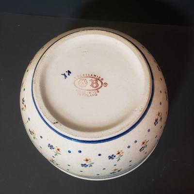 LOT 83K: Polish Pottery Country Meadow Bowl, Country Apple Pie Plate & Mugs