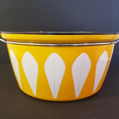 LOT 86F: Vintage MCM Catherineholm Enamel Lotus Pot- Large 12.5" Diameter