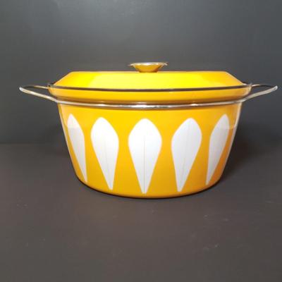 LOT 86F: Vintage MCM Catherineholm Enamel Lotus Pot- Large 12.5" Diameter