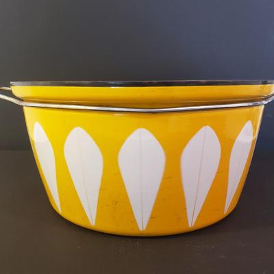 LOT 86F: Vintage MCM Catherineholm Enamel Lotus Pot- Large 12.5" Diameter