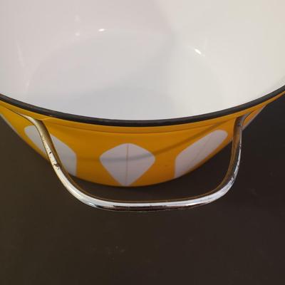 LOT 86F: Vintage MCM Catherineholm Enamel Lotus Pot- Large 12.5" Diameter